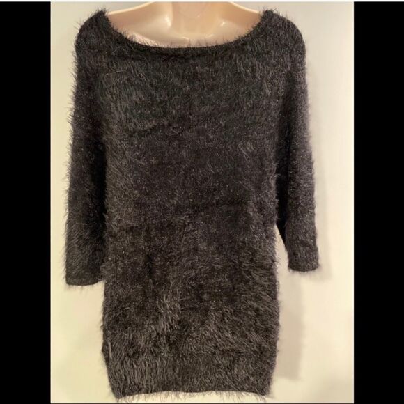 BEBE FUZZY METALLIC SOFT OVERSIZED SWEATER S - Picture 8 of 11